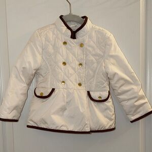 Janie and Jack Quilted Puffer Jacket - White and Brown